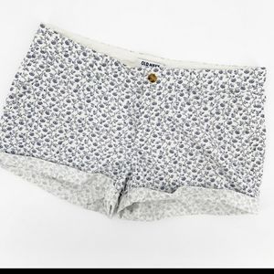 Old Navy White/Navy Floral Print Shorts Size 12